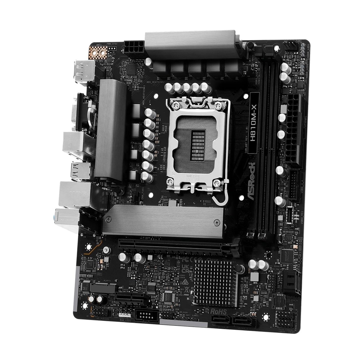 ASRock H810M-X Intel Socket 1851 Motherboard, 2 x DDR5 DIMM, M.2 USB-C LAN HDMI