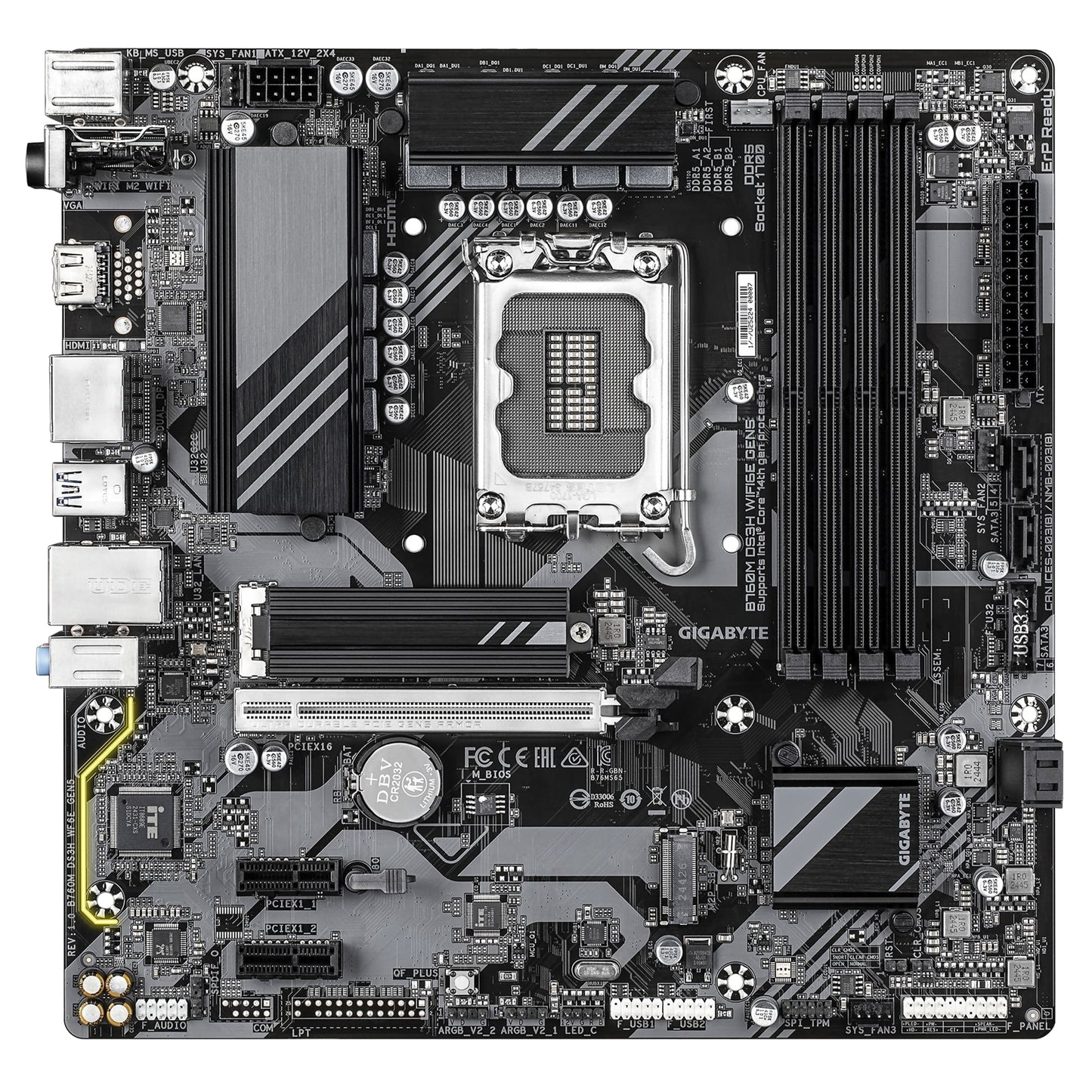 Gigabyte B760M DS3H WIFI6E GEN5 Intel 1700 Socket Motherboard