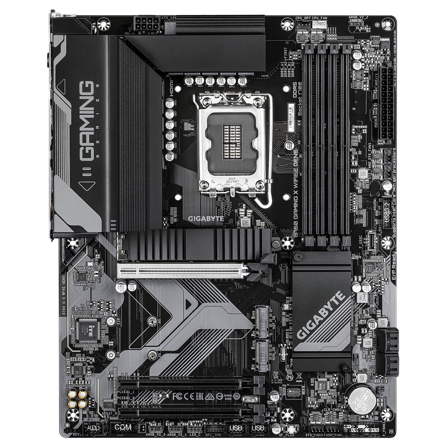 Gigabyte B760 GAMING X WIFI6E GEN5 Socket Motherboard, ATX DDR5 M2 LAN USB-C DP
