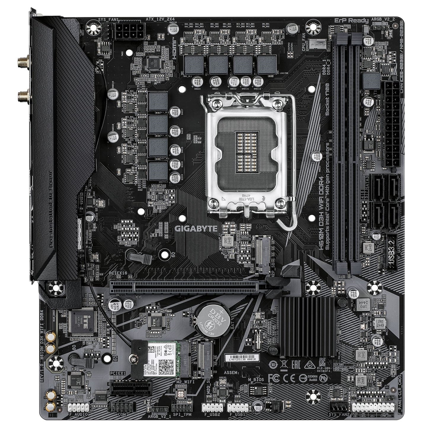 Gigabyte H610M D3H WIFI DDR4 Intel 1700 Socket Motherboard