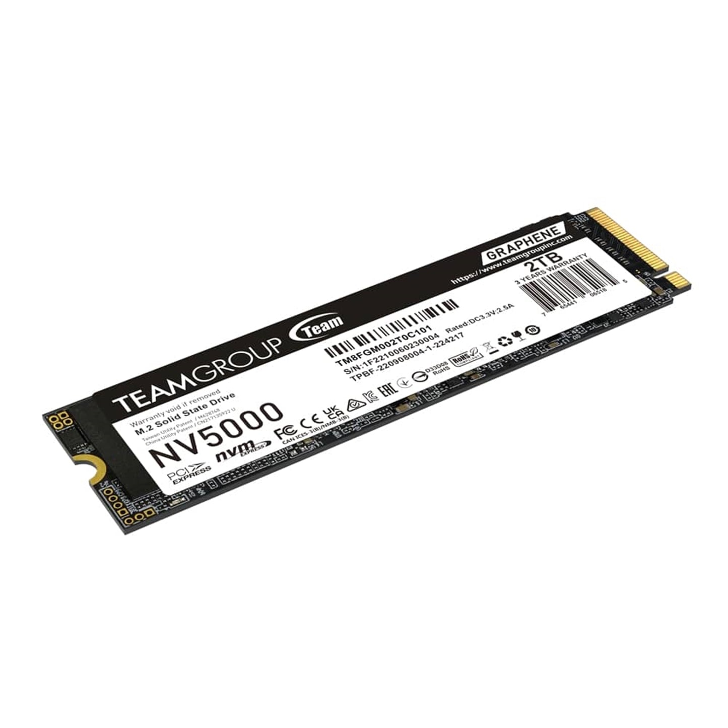 Team NV5000 2TB M.2, PCIe Gen4x4 with NVMe, 2280, Read 4500MB/s, Write 1900MB/s