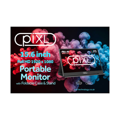 piXL PM156C 15.6 Inch Full HD 60Hz IPS Portable Monitor with Case & Stand