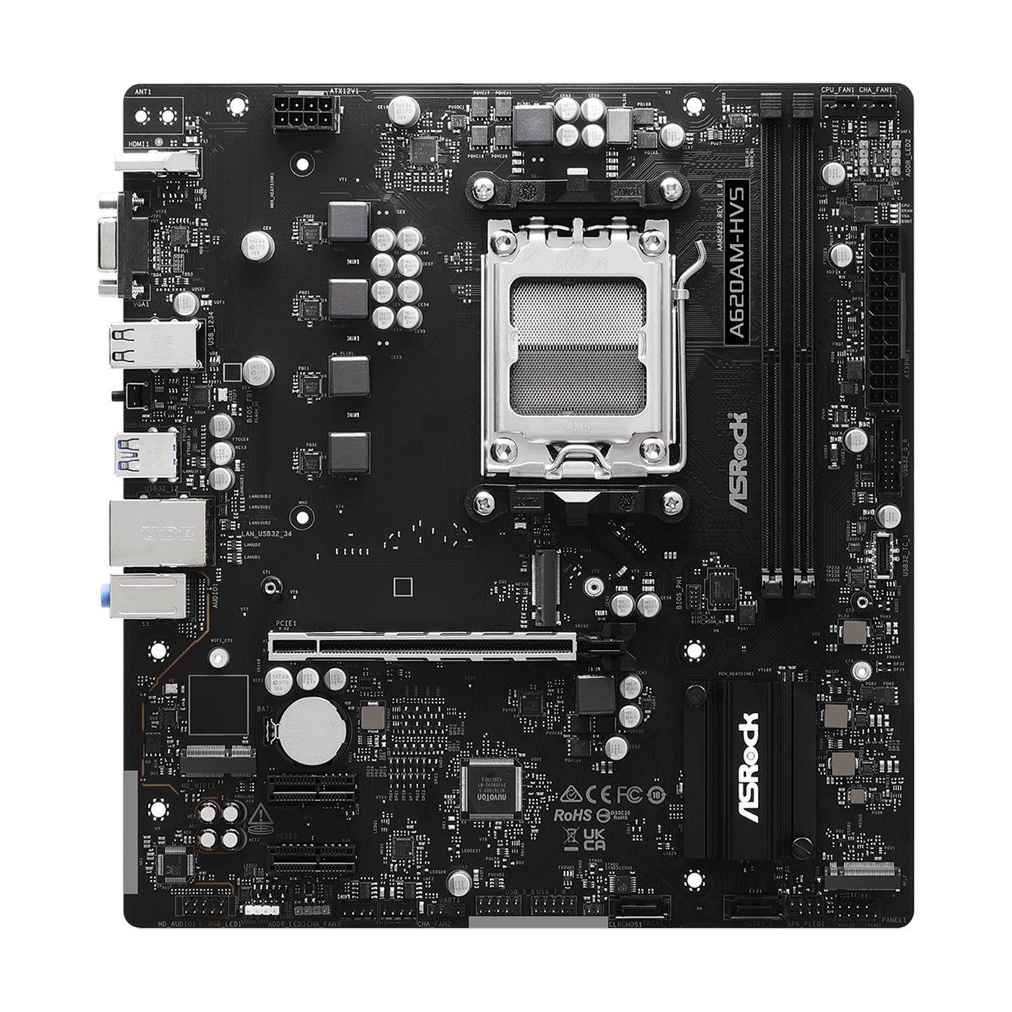 ASRock A620AM-HVS  AMD AM5 Socket Motherboard, Micro-ATX DDR5 M.2 LAN HDMI Port