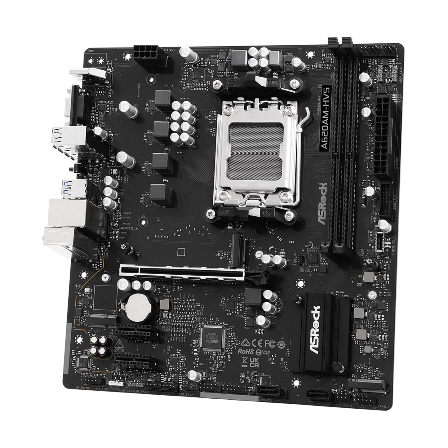 ASRock A620AM-HVS  AMD AM5 Socket Motherboard, Micro-ATX DDR5 M.2 LAN HDMI Port