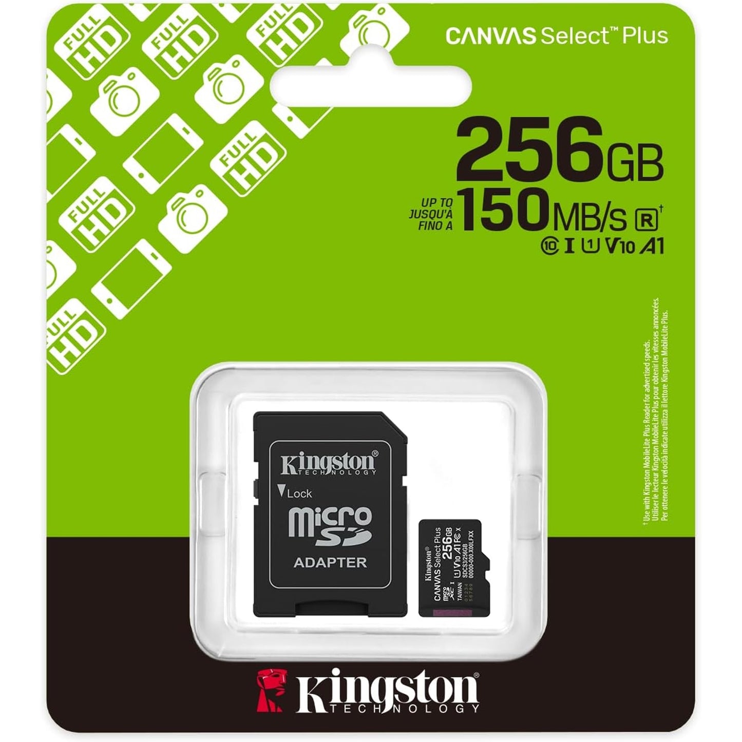 Kingston Canvas Select Plus 256GB Micro SD  Claad 10 UHS-I Flash Card
