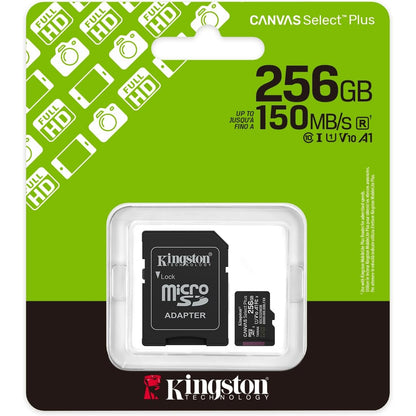 Kingston Canvas Select Plus 256GB Micro SD  Claad 10 UHS-I Flash Card