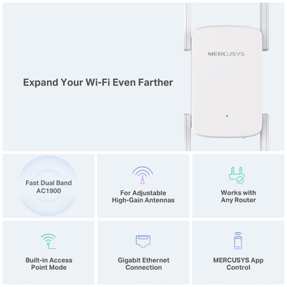 Mercusys ME50G AC1900 Wi-Fi Range Extender (UK Plug)