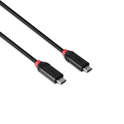Lindy Black Line 37002 2m USB4 240W Cable, 24 pin USB-C (M) to 24 pin USB-C (M)