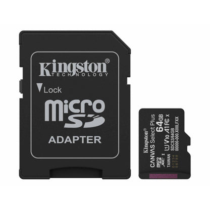 Kingston Canvas Select Plus  SDCS3/64GB 64GB Micro-SD Flash Card with Adapter