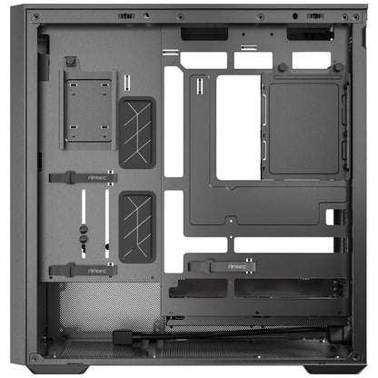 Antec FLUX Rear Mid Tower PC Case, Tempered Glass Steel Plastic Wood, 5 PWM Fans