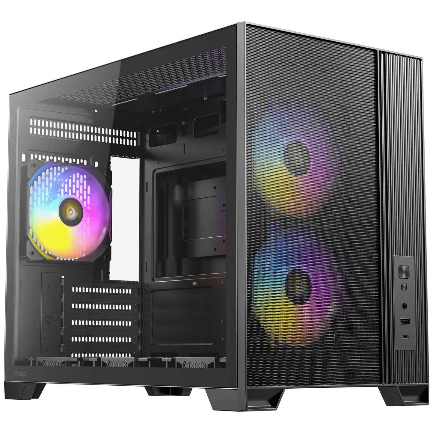 Antec FLUX M  Mini Tower PC Case, Glass, Steel/Plastic, 6x Fans, USB-C, mATX/ITX