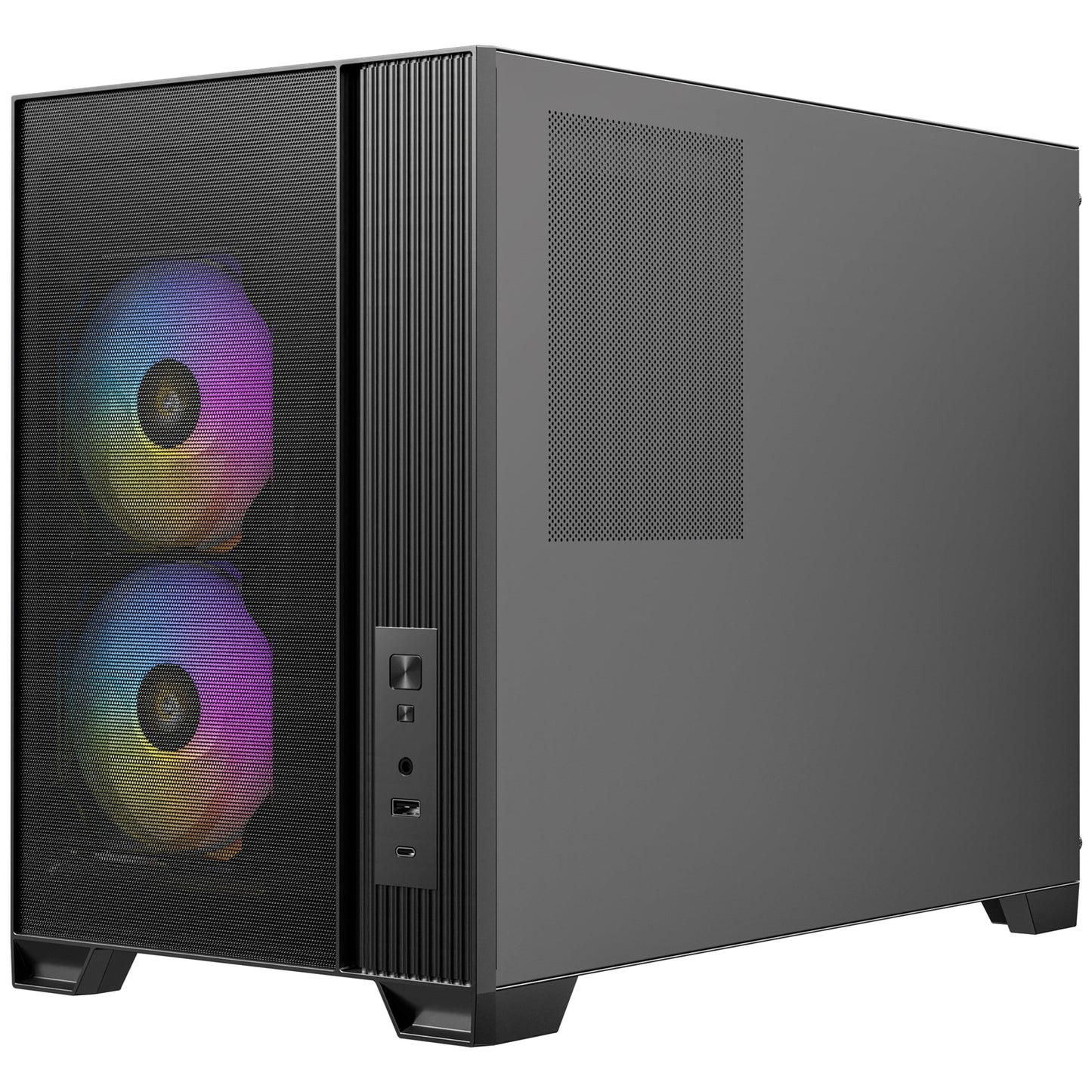 Antec FLUX M  Mini Tower PC Case, Glass, Steel/Plastic, 6x Fans, USB-C, mATX/ITX