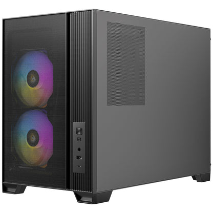 Antec FLUX M  Mini Tower PC Case, Glass, Steel/Plastic, 6x Fans, USB-C, mATX/ITX