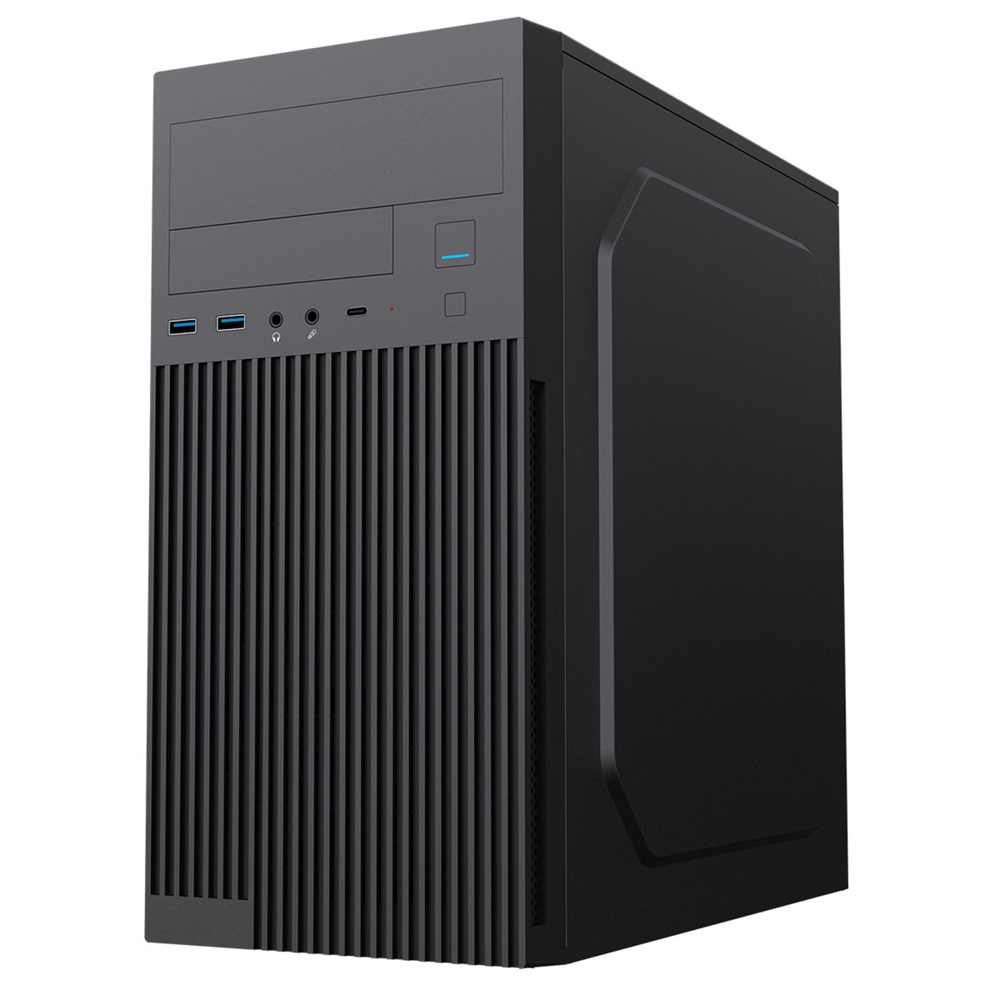 CiT Mentor Micro-ATX Office PC Case With USB Type-C and 80mm Rear Black Fan