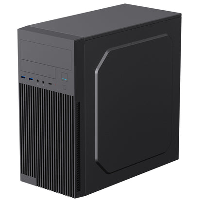 CiT Mentor Micro-ATX Office PC Case With USB Type-C and 80mm Rear Black Fan