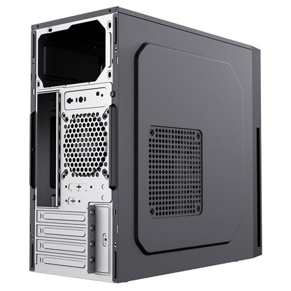 CiT Mentor Micro-ATX Office PC Case With USB Type-C and 80mm Rear Black Fan