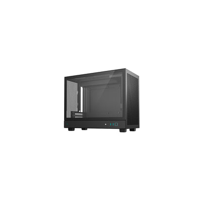 DeepCool CH160 PLUS Micro Tower PC Case, Black, Tempered Glass Side Panel