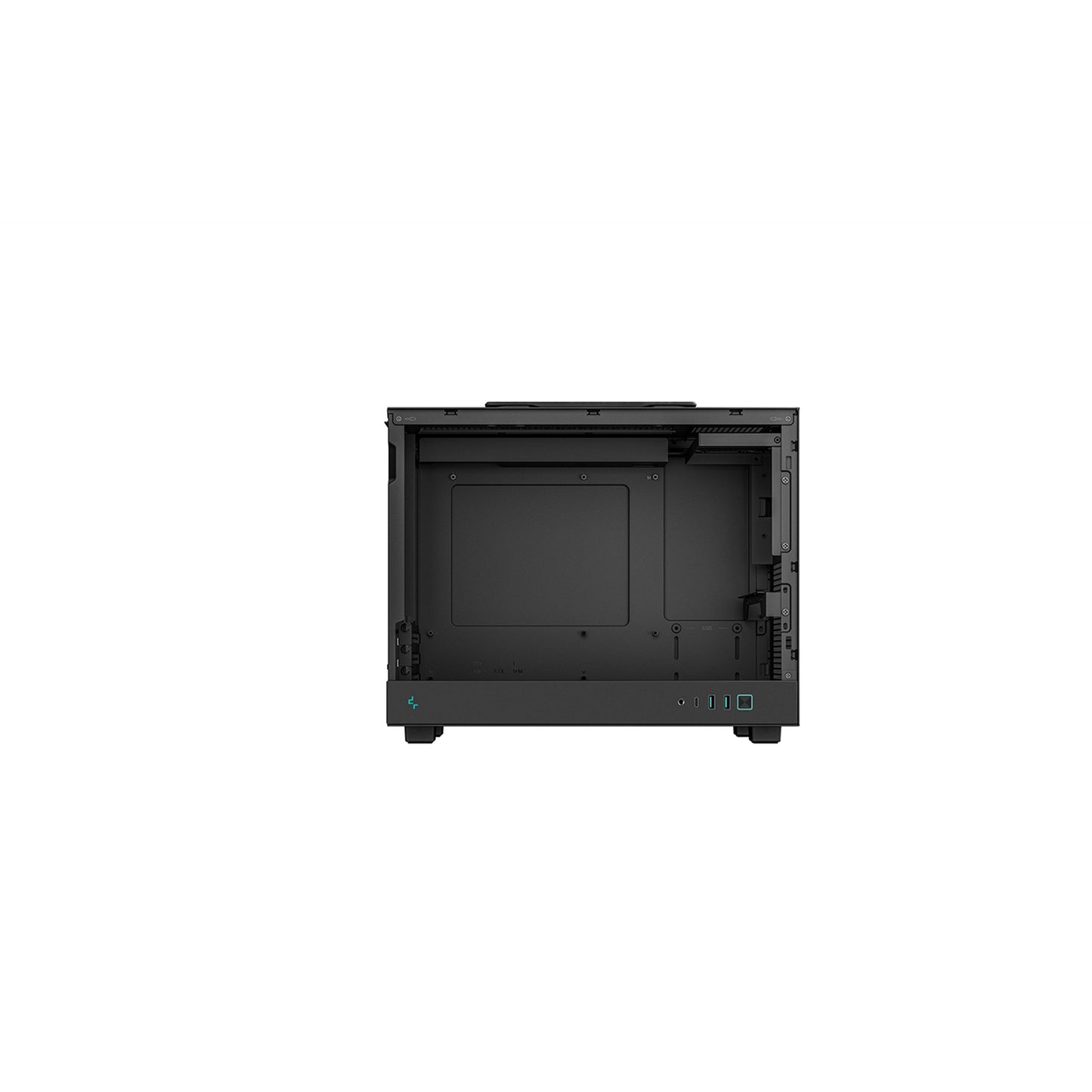 DeepCool CH160 PLUS Micro Tower PC Case, Black, Tempered Glass Side Panel