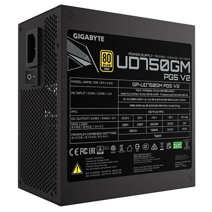GIGABYTE GP-UD750GM 750W V2 PSU 80+ Gold Certified Fully Modular Power Supply