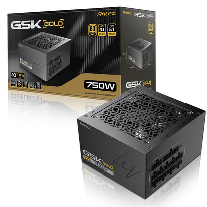 Antec GSK ATX3.1 750W Power Supply V2, 80+ Gold, Full Modular, JP Capacitors
