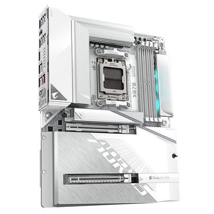 Gigabyte X870 AORUS STEALTH ICE Motherboard, AMD Socket AM5, ATX, DDR5, Wi-Fi 7