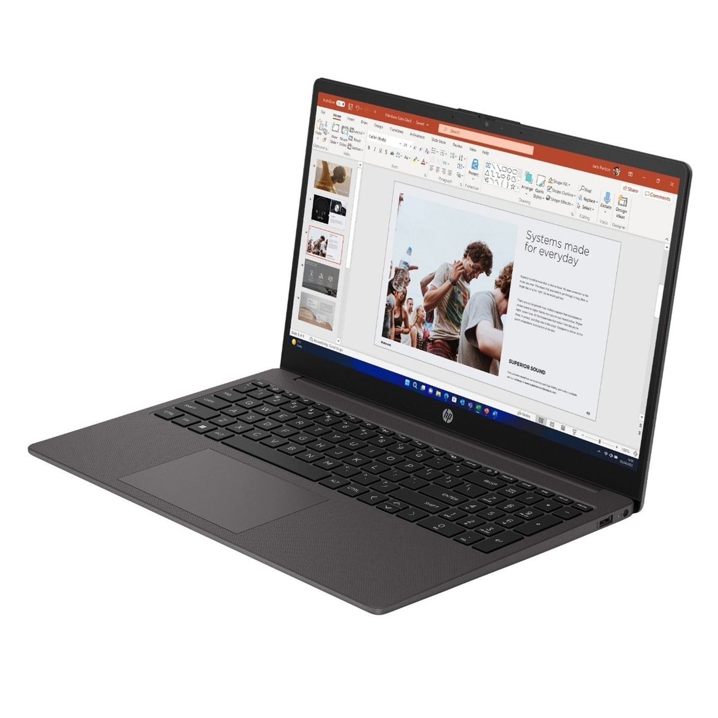 HP 255 G10 AA1D6ES#ABU Laptop, 15.6 Inch, AMD Ryzen 7 7730U, 16GB RAM, 512GB SSD