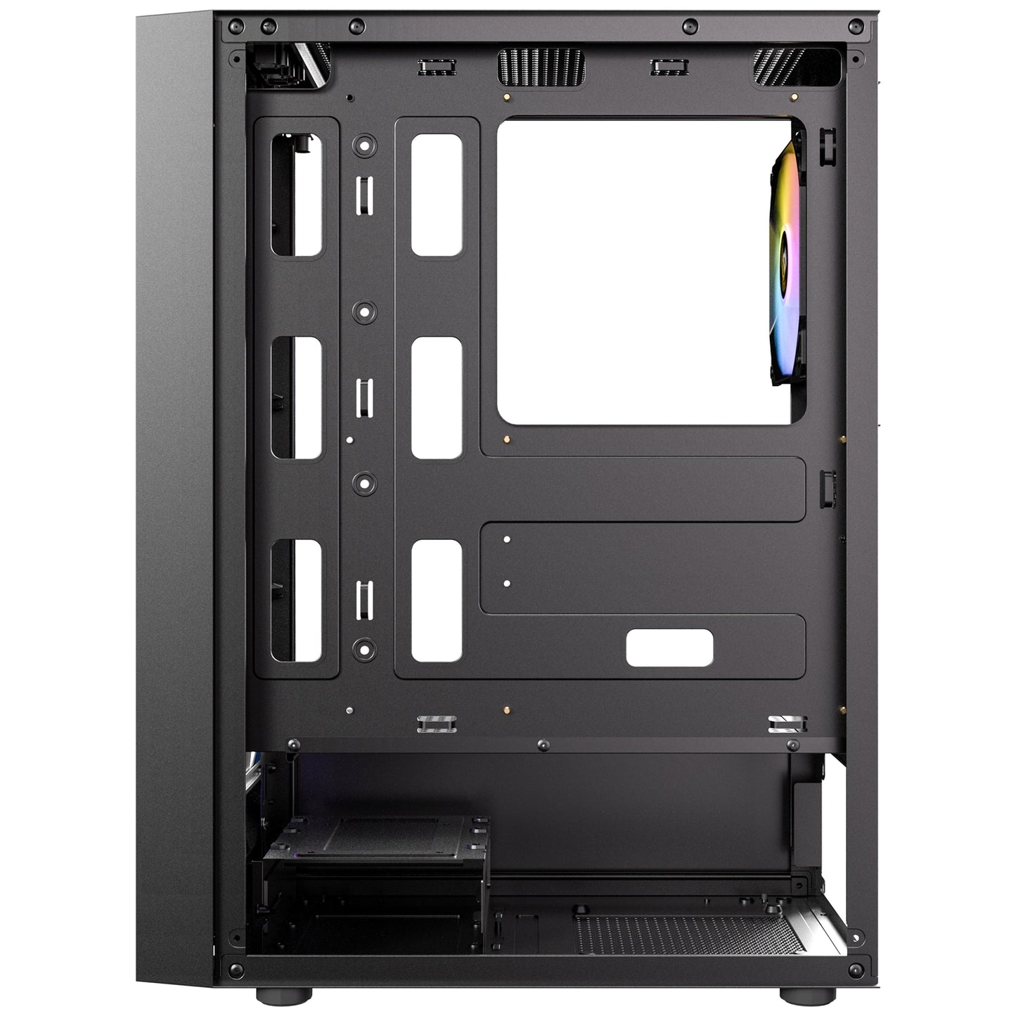 Antec AX27 RGB Elite Mid-Tower Gaming PC Case, Glass, Mesh Front Panel, RGB Fans