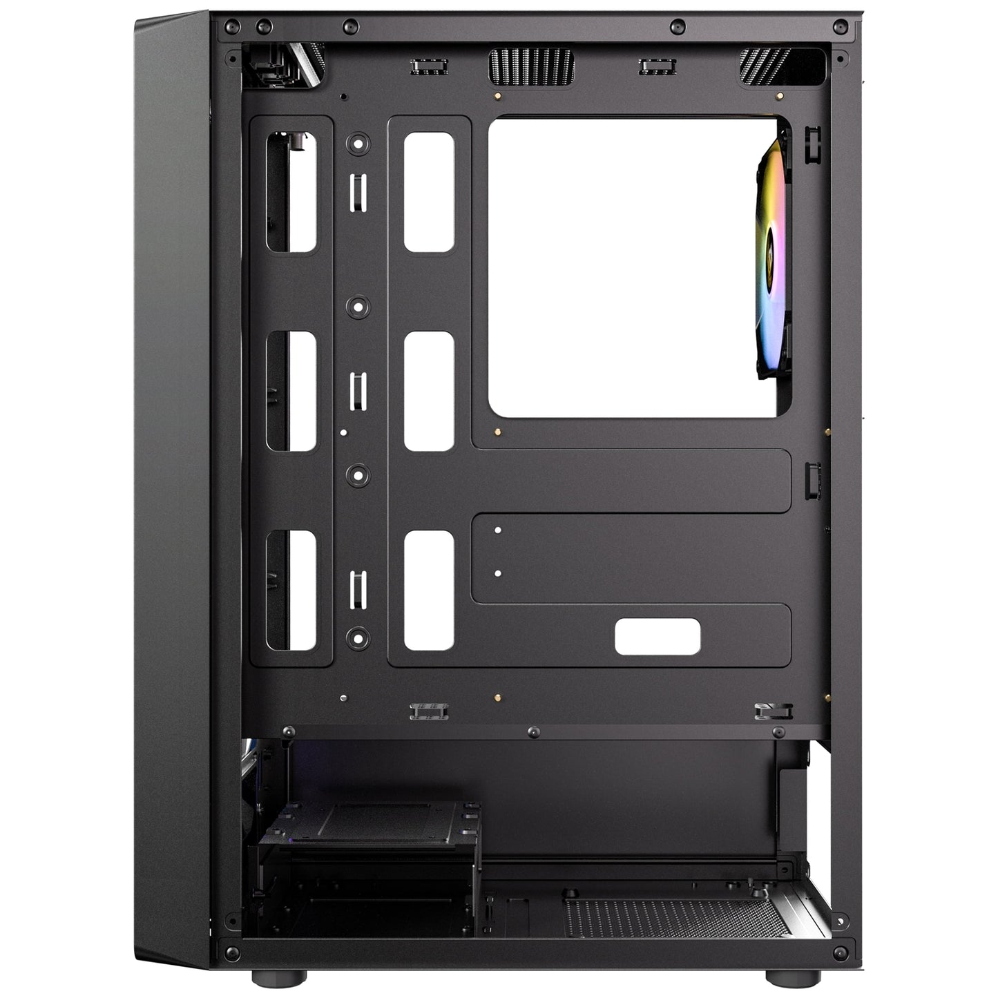 Antec AX26 RGB Elite Mid-Tower Gaming PC Case, 4x120mm RGB Fans Glass Side Panel