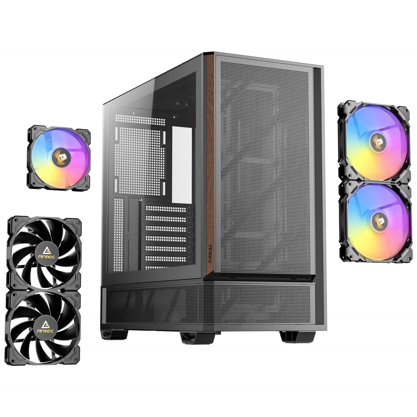 Antec P30 ARGB Mid-Tower Gaming Case, Glass Side Panel, Pre-Installed ARGB Fans