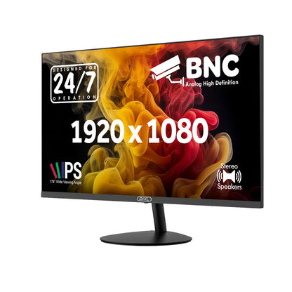 piXL 24 Inch CCTV Monitor for 24/7 use with BNC, Full HD IPS, Energy Saving