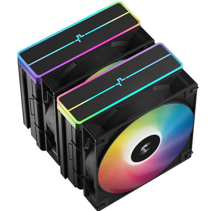 DeepCool AG620 BK ARGB V2 Dual-Tower CPU Air Cooler Matte Black, 120mm ARGB Fans
