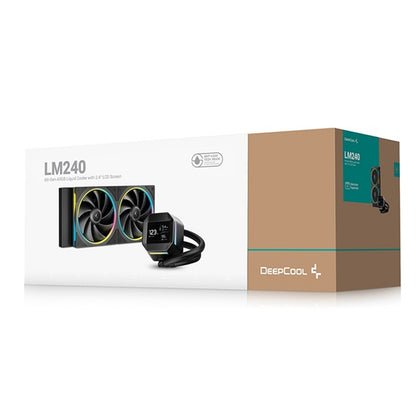 DeepCool LM240 Liquid CPU Cooler, IPS Display, 240mm AIO, Dual 120mm ARGB Fans