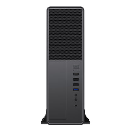 CiT S014C Black Slim Micro ATX/ITX Desktop Case, 300W Power Supply, USB Ports