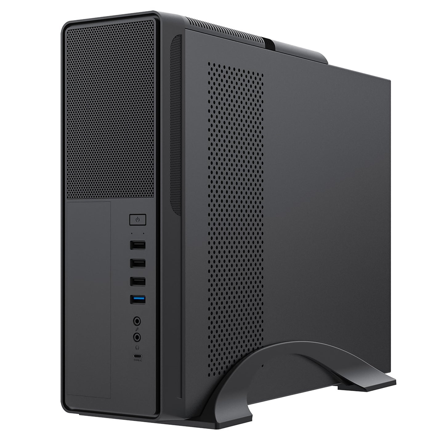 CiT S014C Black Slim Micro ATX/ITX Desktop Case, 300W Power Supply, USB Ports