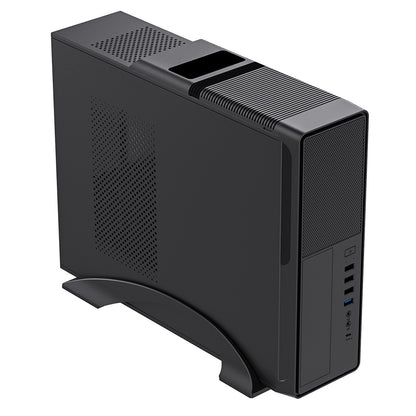 CiT S014C Black Slim Micro ATX/ITX Desktop Case, 300W Power Supply, USB Ports