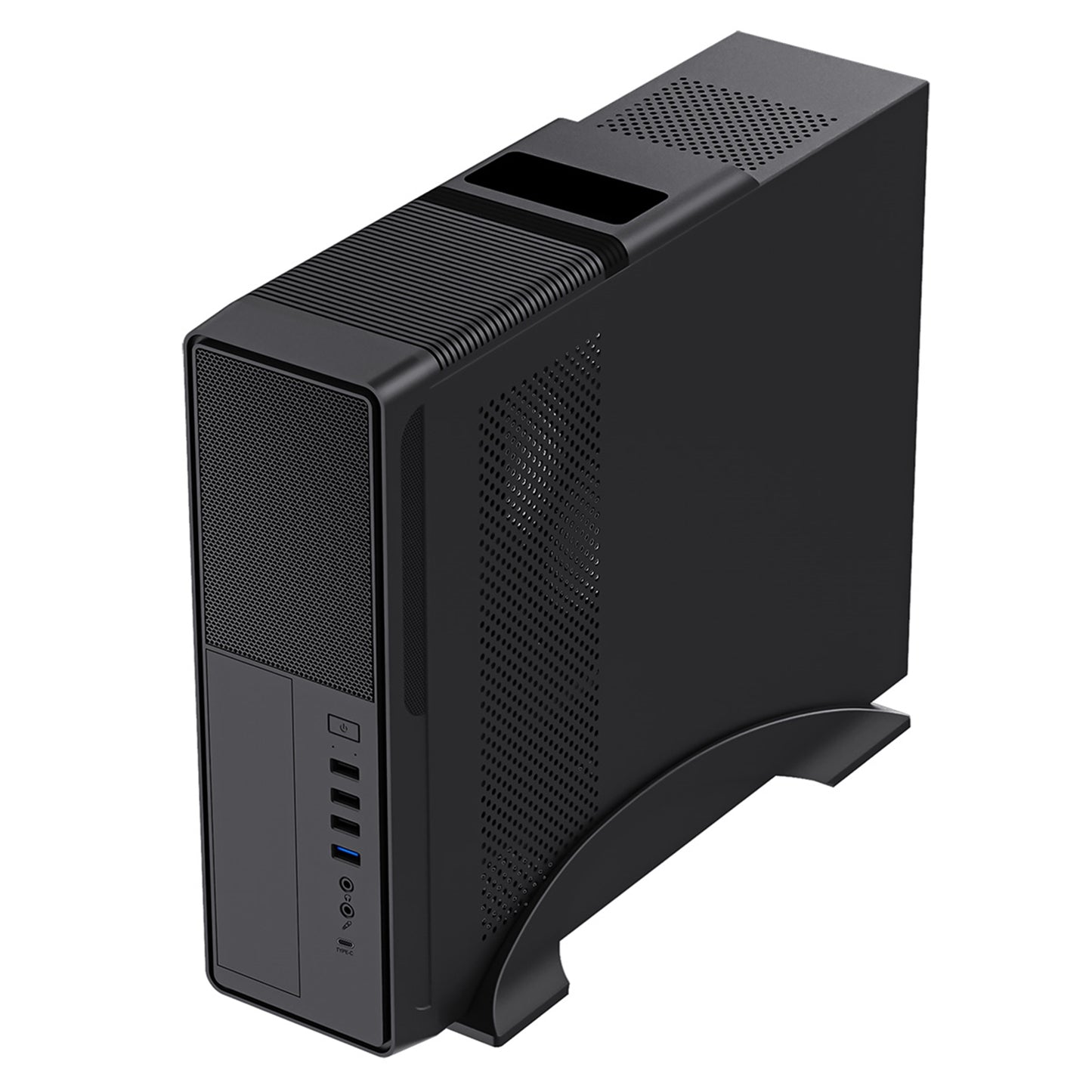 CiT S014C Black Slim Micro ATX/ITX Desktop Case, 300W Power Supply, USB Ports