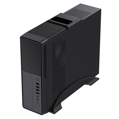 CiT S014C Black Slim Micro ATX/ITX Desktop Case, 300W Power Supply, USB Ports
