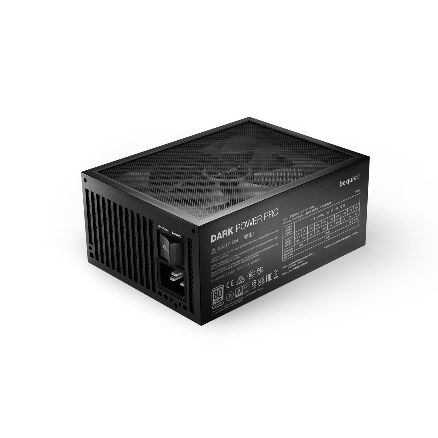 be quiet! Dark Power Pro 13 1600W PSU, 80 PLUS Titanium, ATX 3.1, PCIe 5.1 GPUs