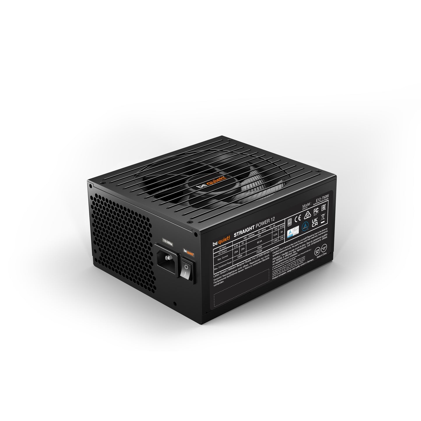be quiet! Straight Power 12 750W PSU, 80+ Platinum, JP Capacitors, Fully Modular