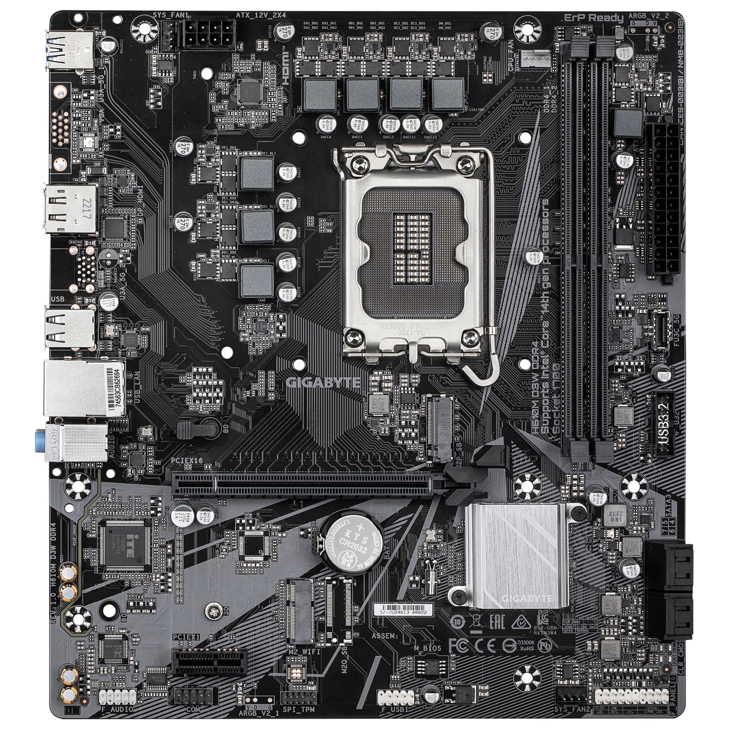 Gigabyte H610M D3W DDR4 Intel 1700 Socket Motherboard