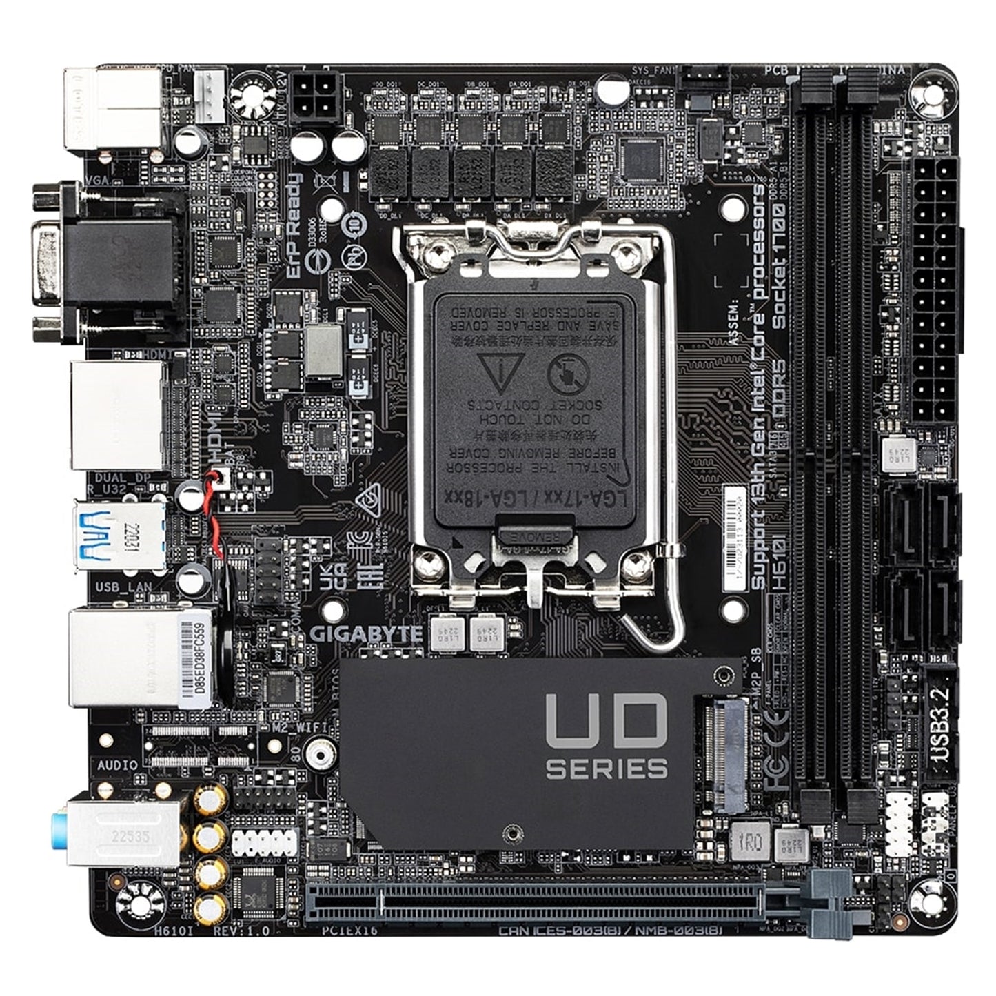 Gigabyte H610I Intel 1700 Socket Motherboard