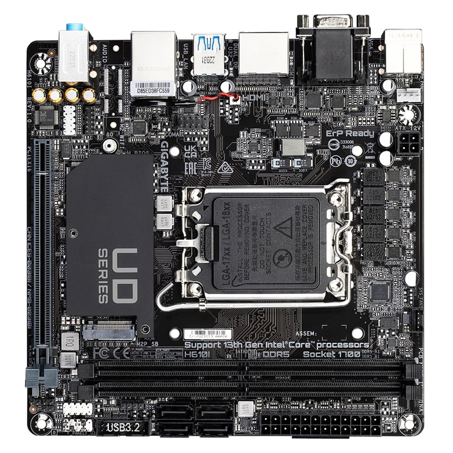 Gigabyte H610I Intel 1700 Socket Motherboard