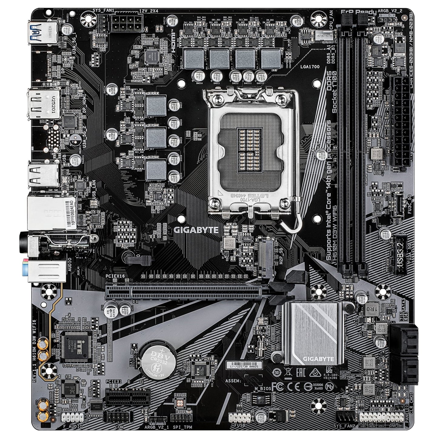 Gigabyte H610M D3W WIFI6 (Rev. 1.1) Intel 1700 Socket Motherboard