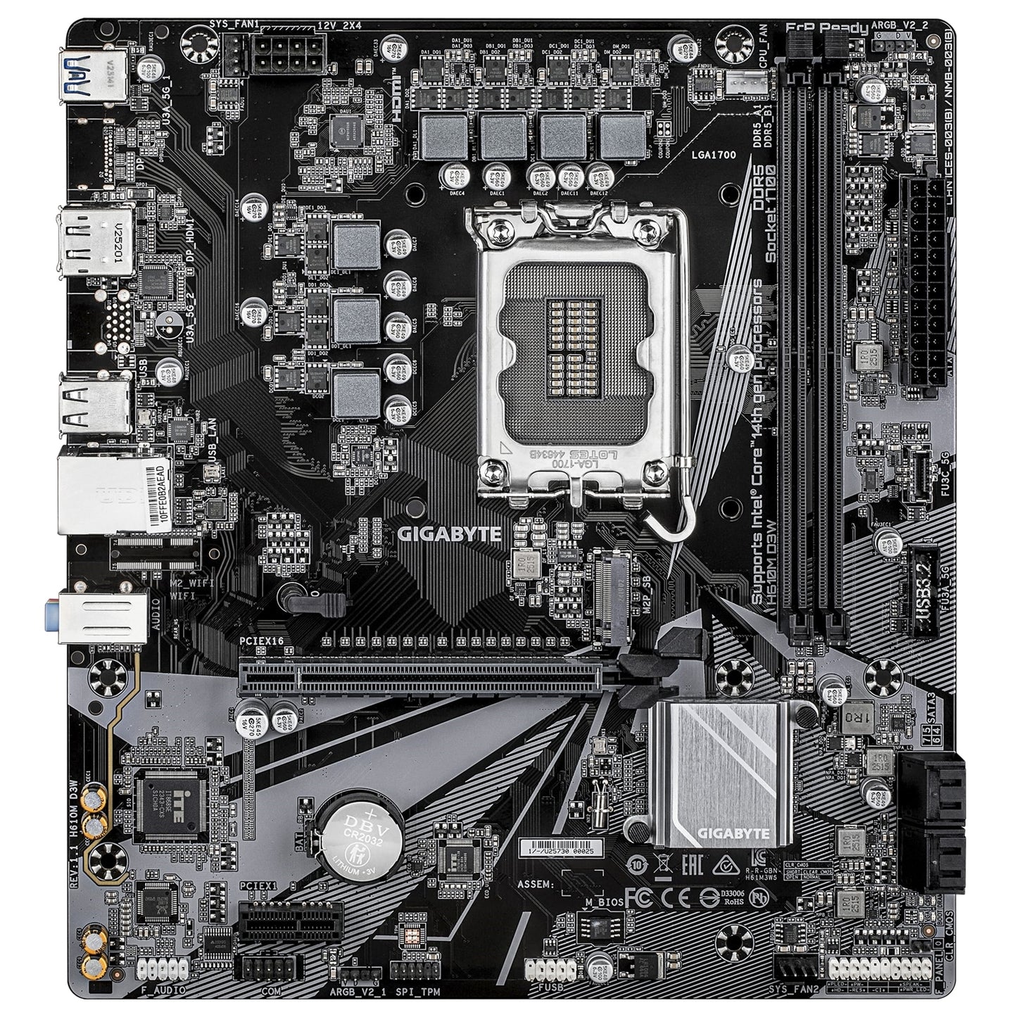 Gigabyte H610M D3W (Rev. 1.1) Intel 1700 Socket Motherboard