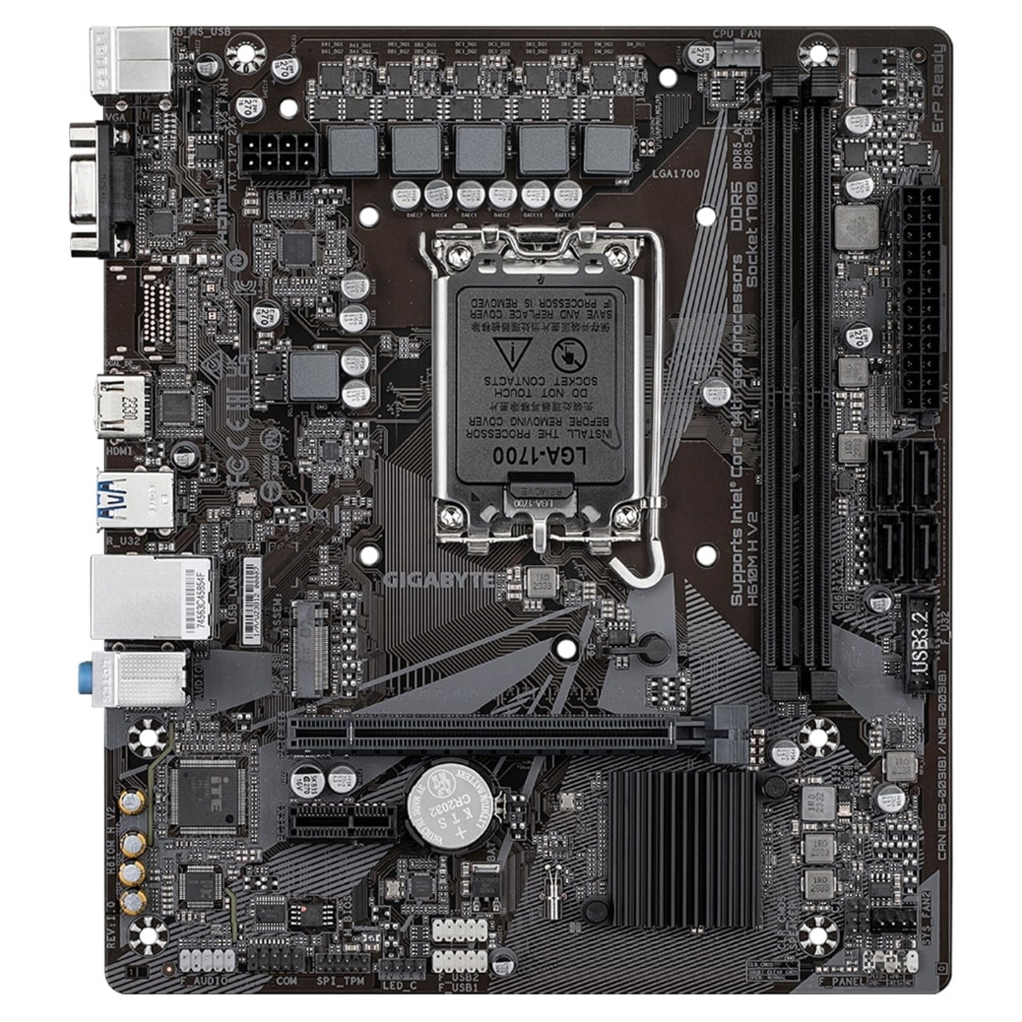 Gigabyte H610M H V2 (Rev. 1.0) Intel 1700 Socket Motherboard
