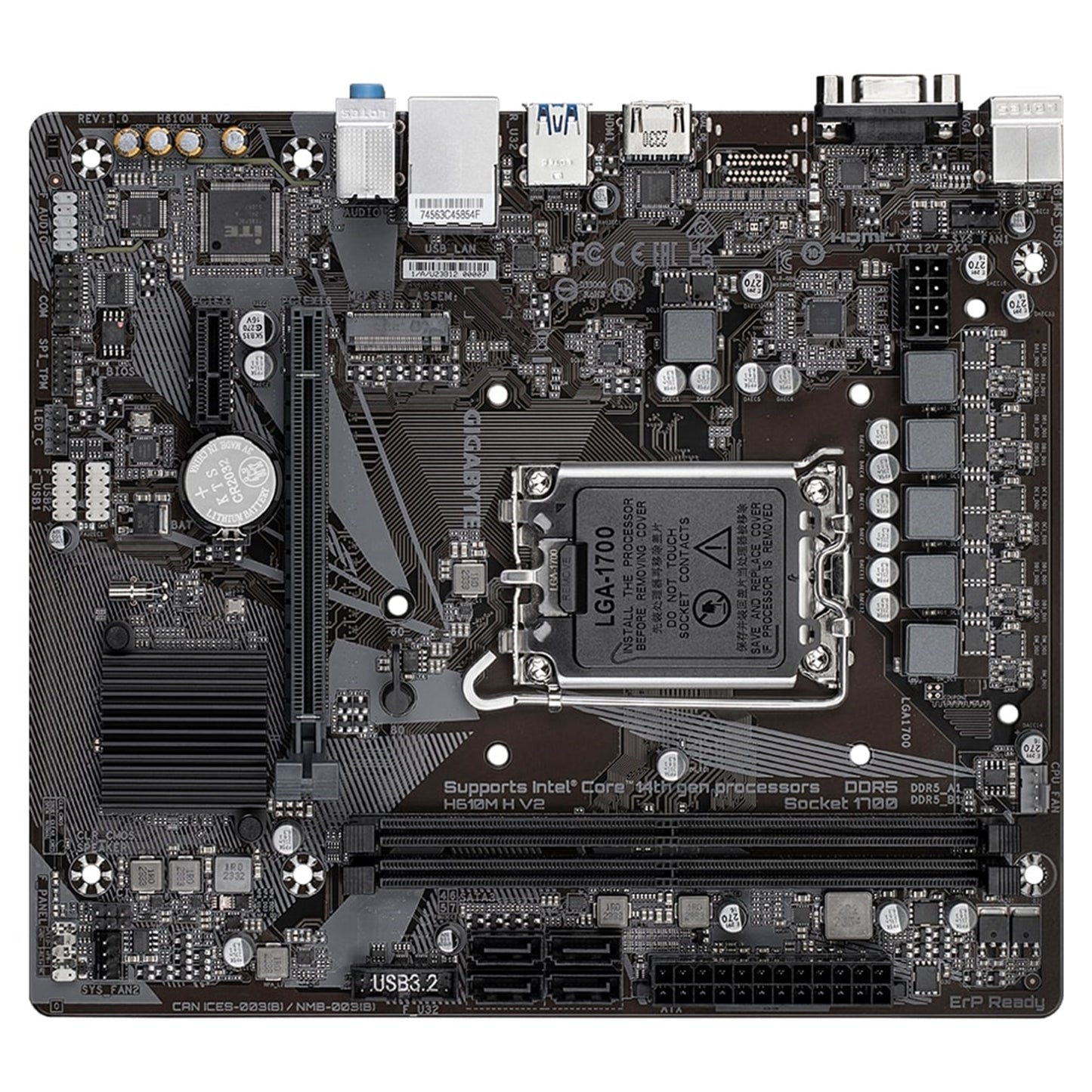 Gigabyte H610M H V2 (Rev. 1.0) Intel 1700 Socket Motherboard
