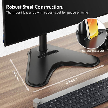 VonHaus Single Monitor Mount and Stand for 13 to 32 Inch Screens, VESA Support