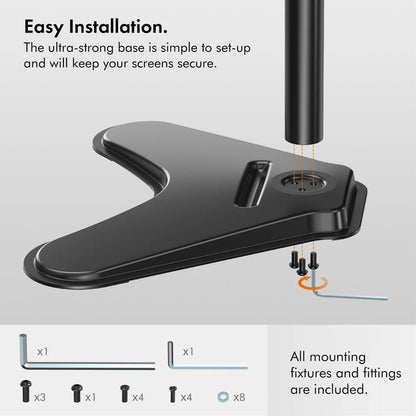 VonHaus Single Monitor Mount and Stand for 13 to 32 Inch Screens, VESA Support