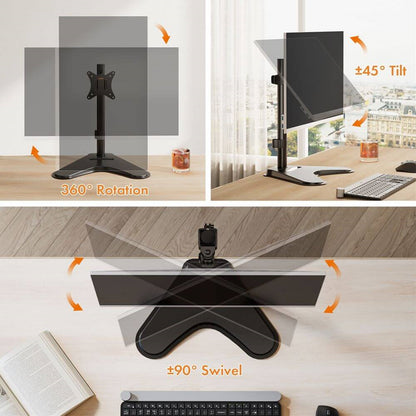 VonHaus Single Monitor Mount and Stand for 13 to 32 Inch Screens, VESA Support