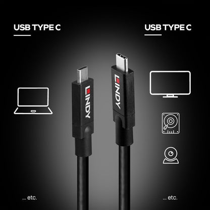 LINDY 43308 5m Active USB 3.2 Gen 2 C/C Cable, 10Gbps, UHD 8K